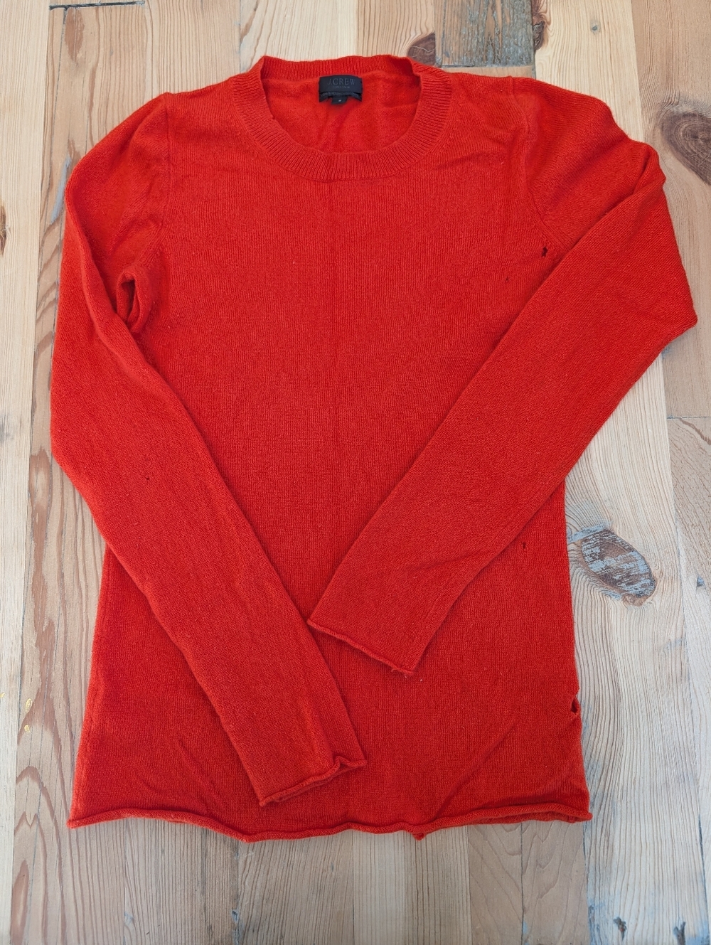 J. Crew Red Cashmere Crewneck Sweater Sz. Small